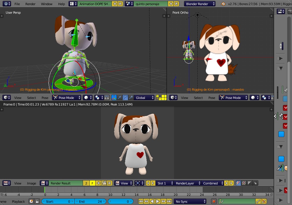  KIM character simple rig low poly preview image 3